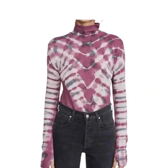 Free People tie dye turtleneck blouse small - Picture 1 of 4